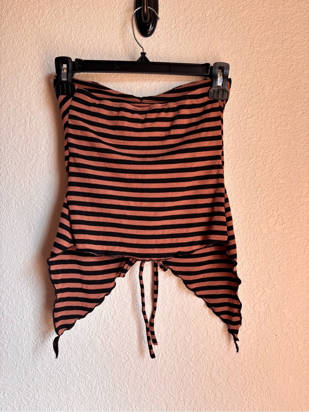 Urban outfitters Stripe black/brown  tube top with ruching Alternative Grunge - Picture 4 of 5